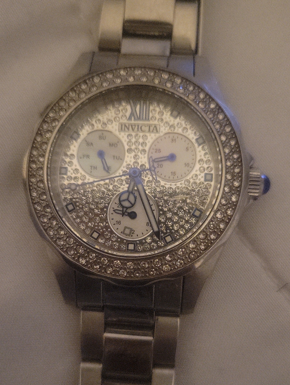 Invicta Women's Silver Crystal Accent Bracelet Watch - Silver